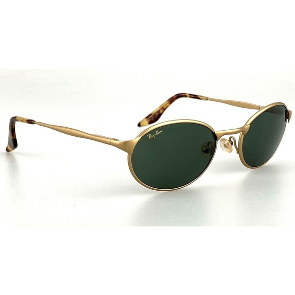 Vintage B&L Ray-Ban Gold Oval Sunglasses W2981 Highstreet Tortoise Bausch & Lomb - Picture 1 of 9